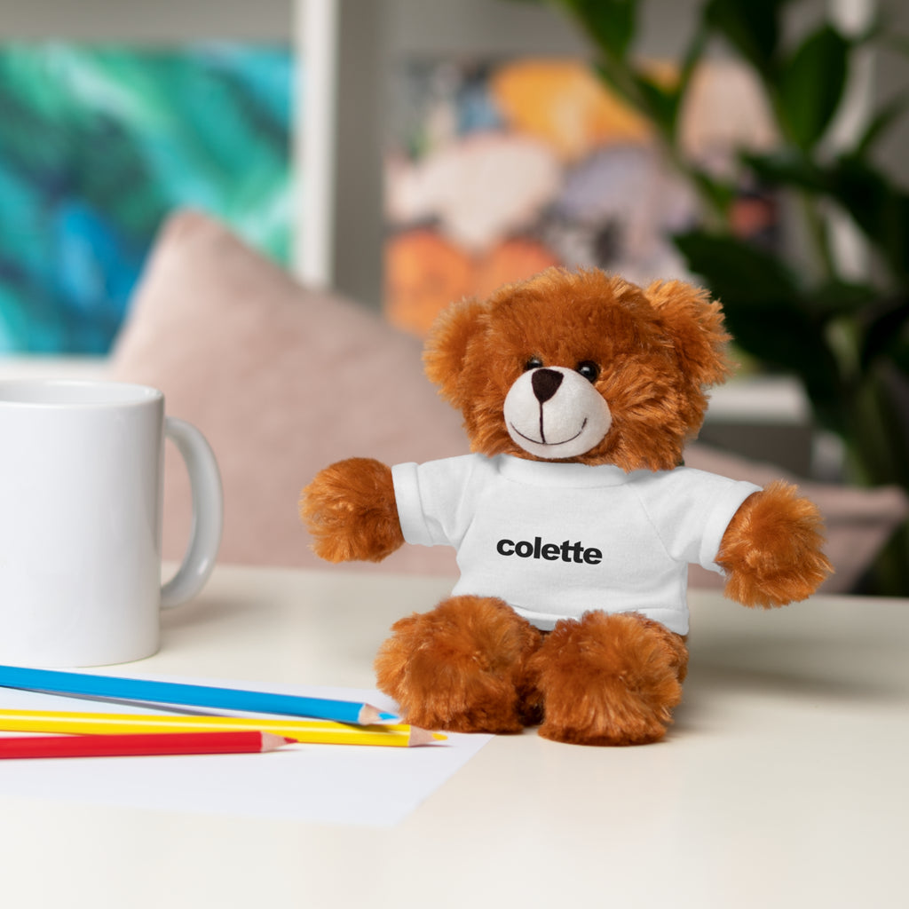 Stuffed Animal with 'colette' Logo Tee - 6 ANIMALS & 6 COLORS