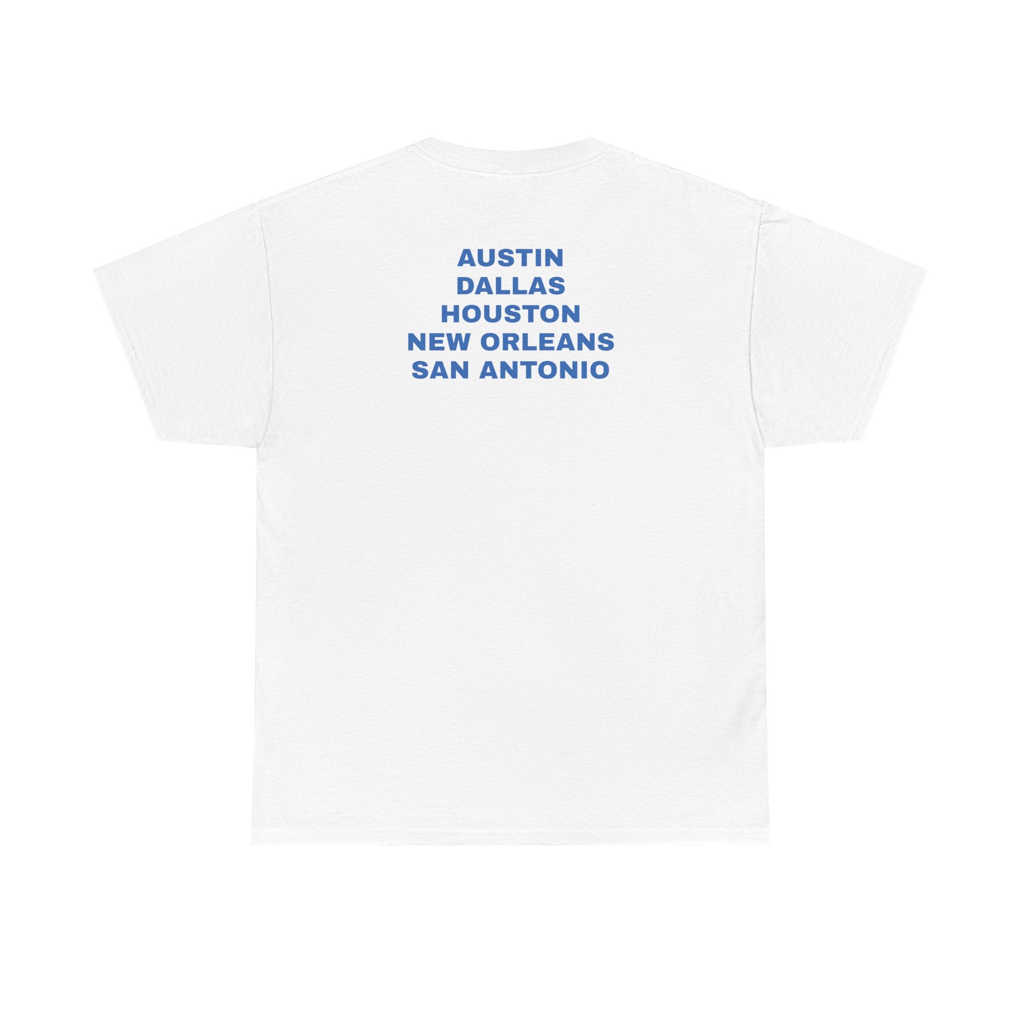 Unisex Boxy T-Shirt — colette Logo Front with Location Cities Back (Austin, Dallas, Houston, New Orleans, San Antonio)