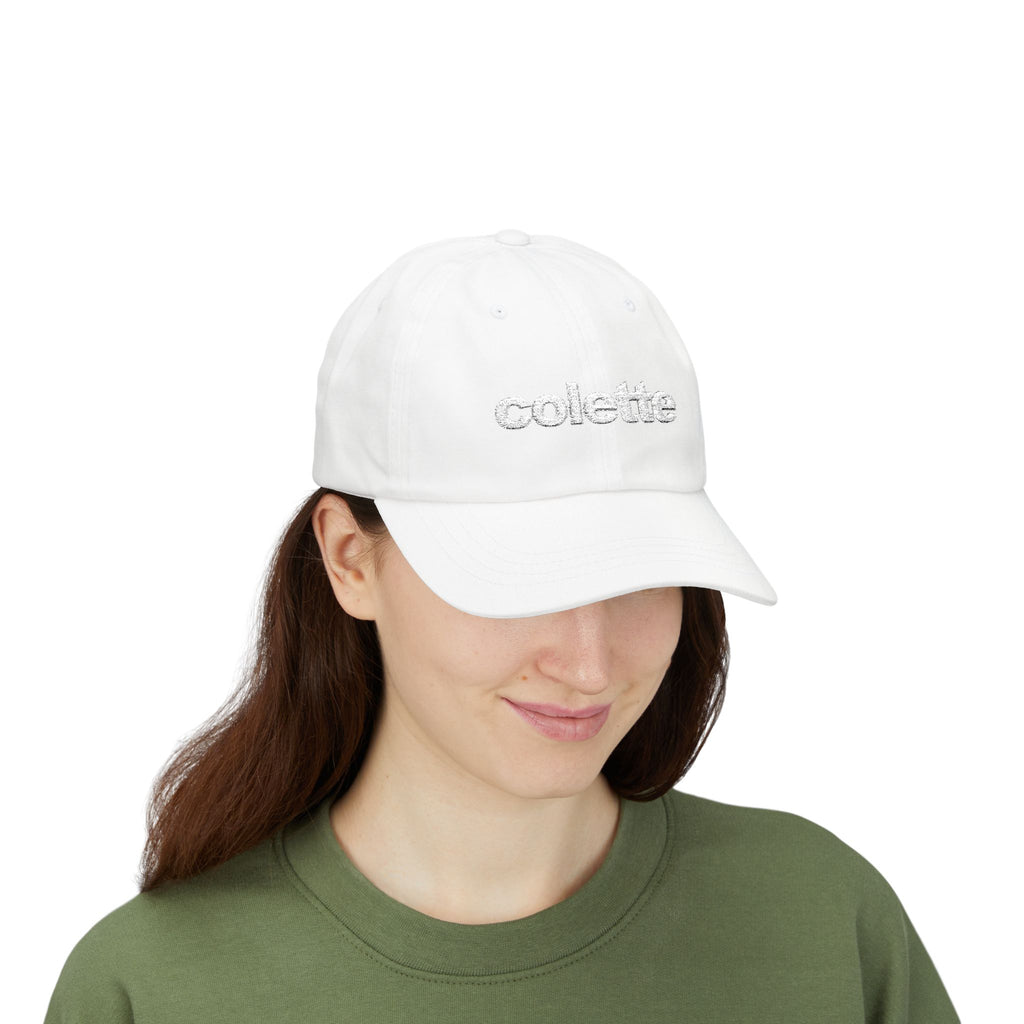 Embroidered  White on White "colette" Minimalist Baseball Hat