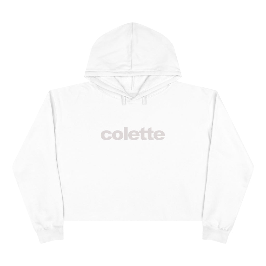 colette Cropped Hoodie — Minimal Logo Crop Sweatshirt