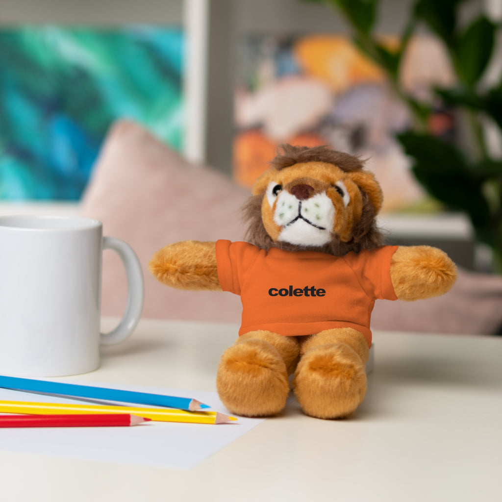 Stuffed Animal with 'colette' Logo Tee - 6 ANIMALS & 6 COLORS