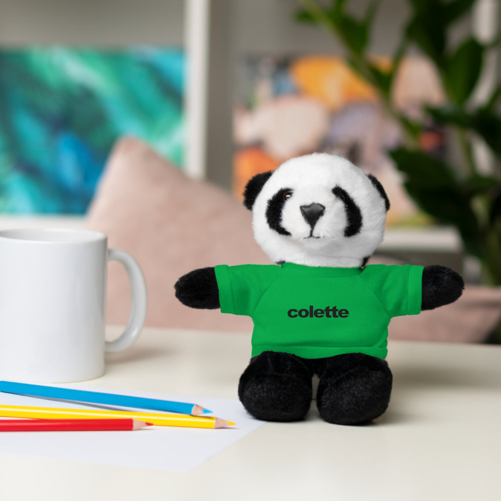 Stuffed Animal with 'colette' Logo Tee - 6 ANIMALS & 6 COLORS