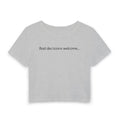 "Bad decisions welcome..." Women's Baby Tee — Minimalist Crop T-Shirt