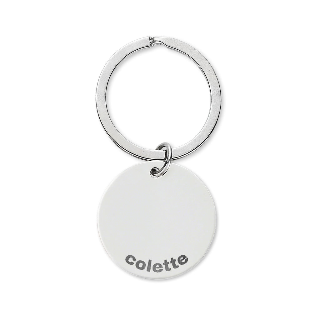 Engraved Stainless Steel Round Keychain — “by invitation only...”