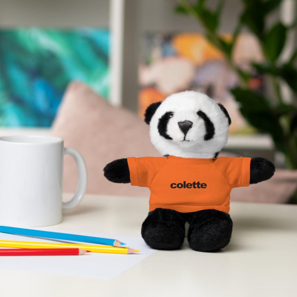 Stuffed Animal with 'colette' Logo Tee - 6 ANIMALS & 6 COLORS