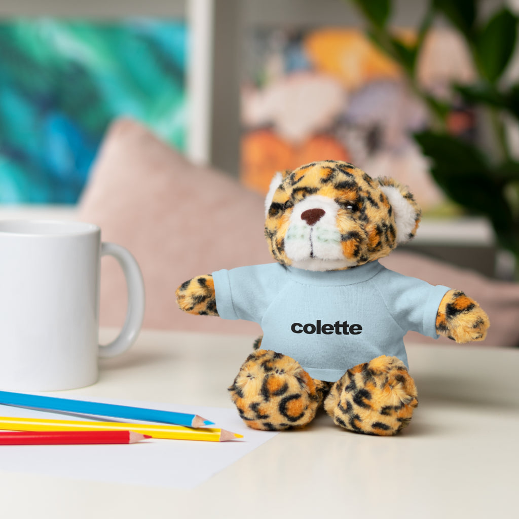 Stuffed Animal with 'colette' Logo Tee - 6 ANIMALS & 6 COLORS