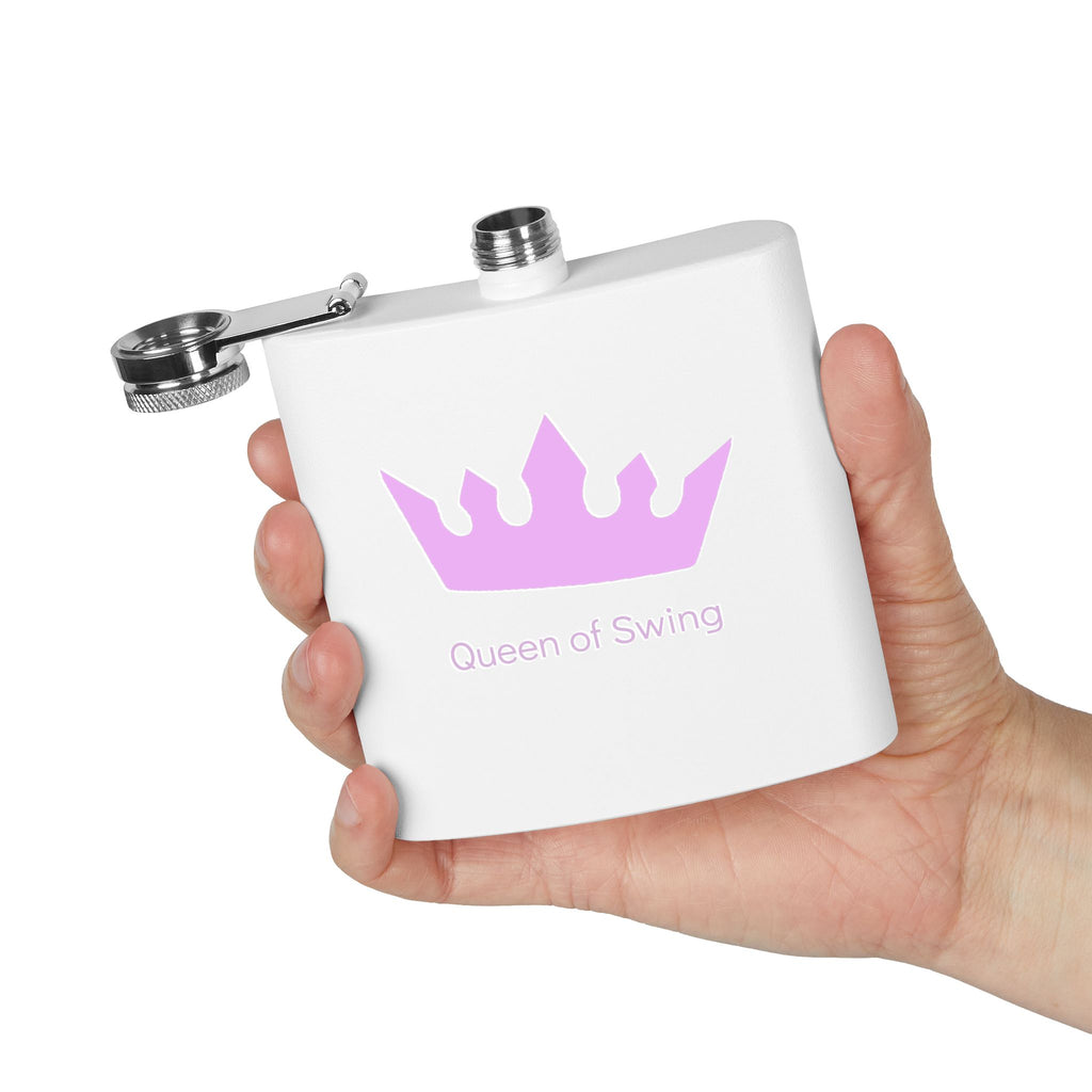 Flask - "Queen of Swing" Stainless Steel 6oz Hip Flask