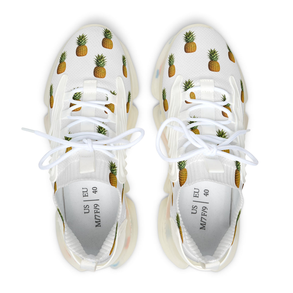 Pineapple Print Mesh Sneakers — Women’s Lightweight Summer Trainers