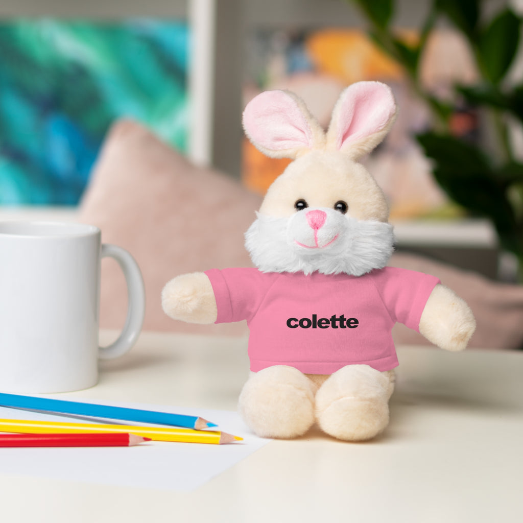 Stuffed Animal with 'colette' Logo Tee - 6 ANIMALS & 6 COLORS