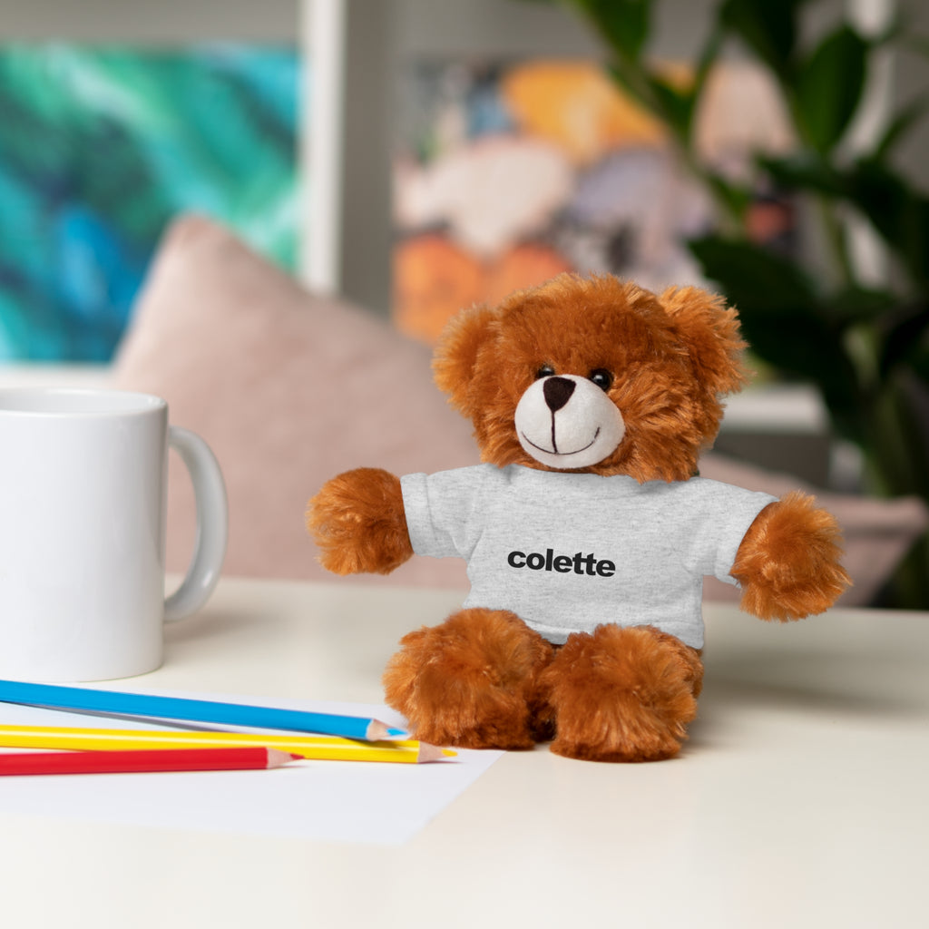 Stuffed Animal with 'colette' Logo Tee - 6 ANIMALS & 6 COLORS