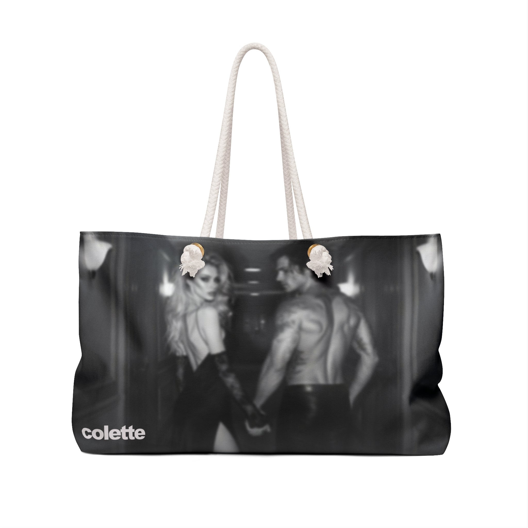 Chelsea Weekender Bag — Moody Black & White Couple Photo Travel Tote