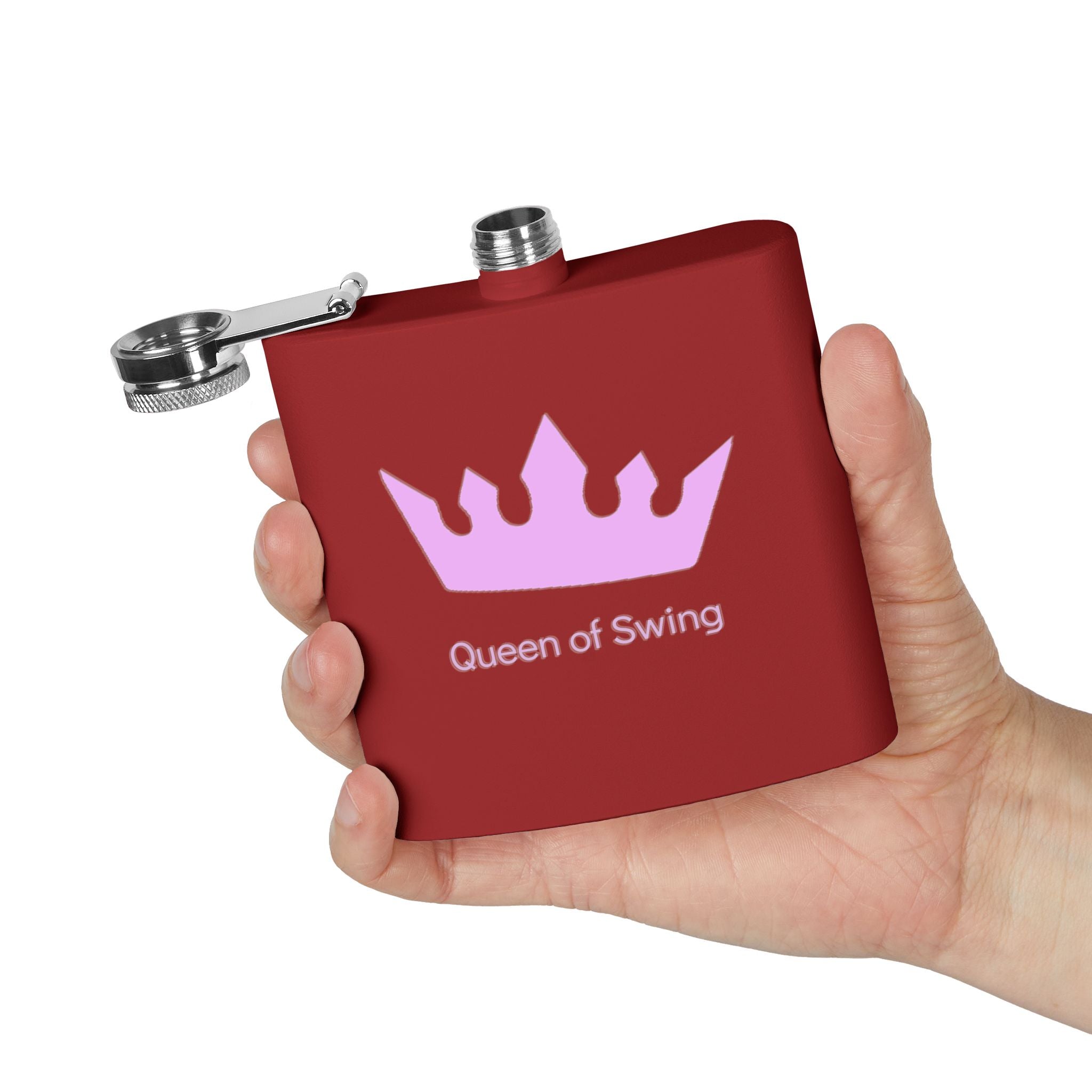 Flask - "Queen of Swing" Stainless Steel 6oz Hip Flask