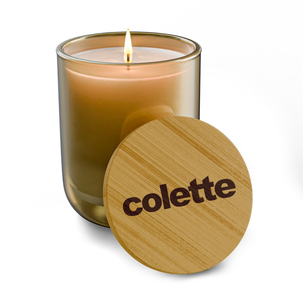 14oz Scented Soy Candle - 'colette" Logo with Bamboo Lid - 5 COLORS & 6 SCENTS