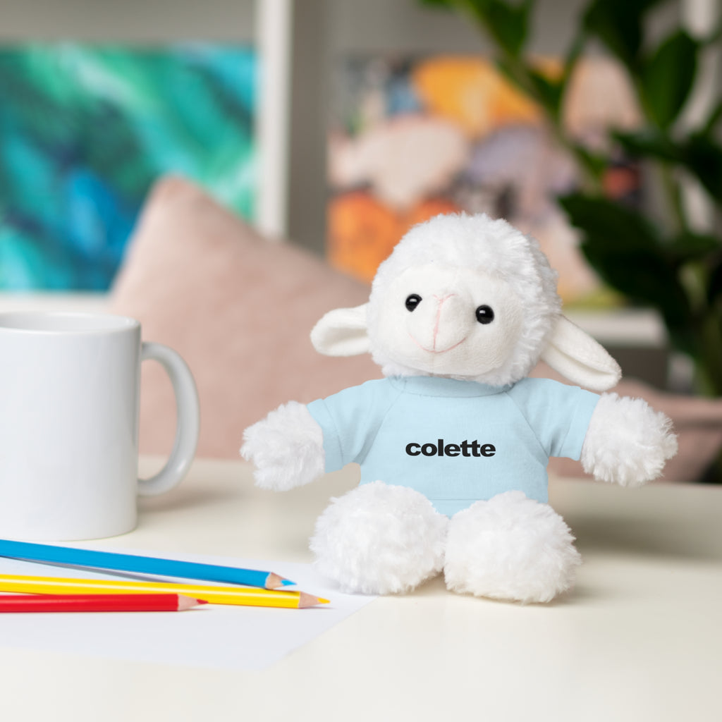 Stuffed Animal with 'colette' Logo Tee - 6 ANIMALS & 6 COLORS