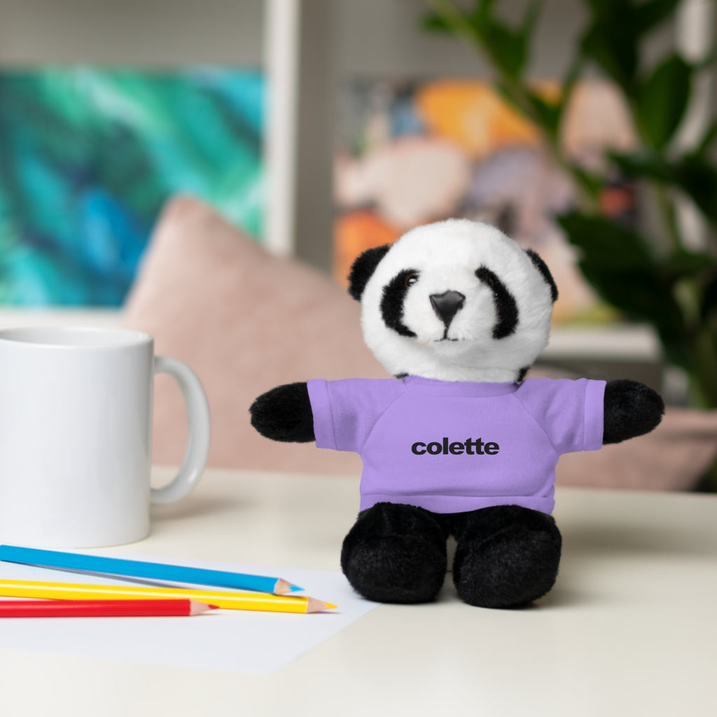 Stuffed Animal with 'colette' Logo Tee - 6 ANIMALS & 6 COLORS