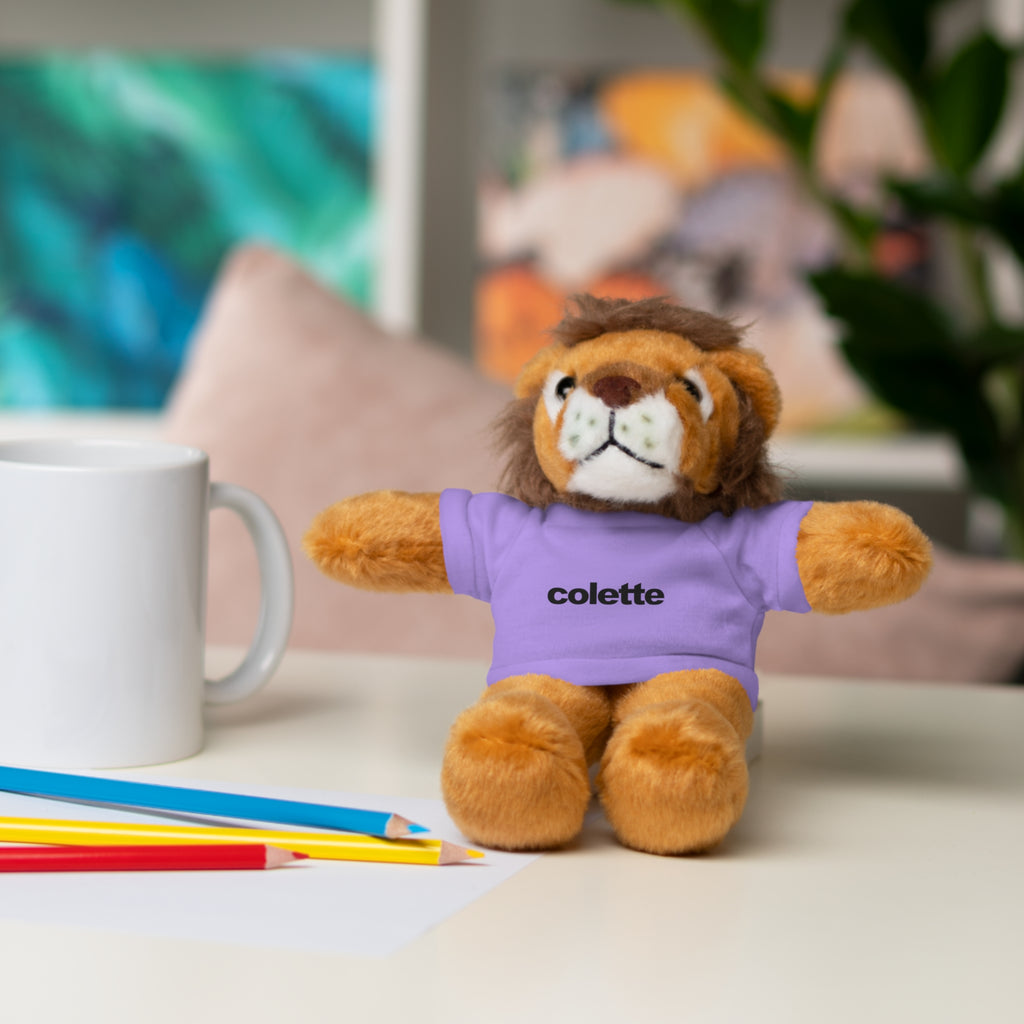 Stuffed Animal with 'colette' Logo Tee - 6 ANIMALS & 6 COLORS