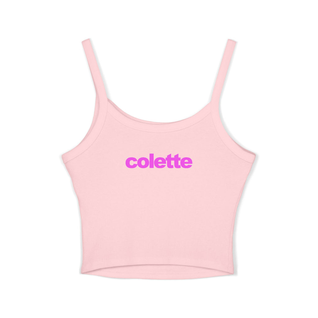 Fluffer Pink Cute Bunny Tank Top - Women’s Spaghetti Strap Crop