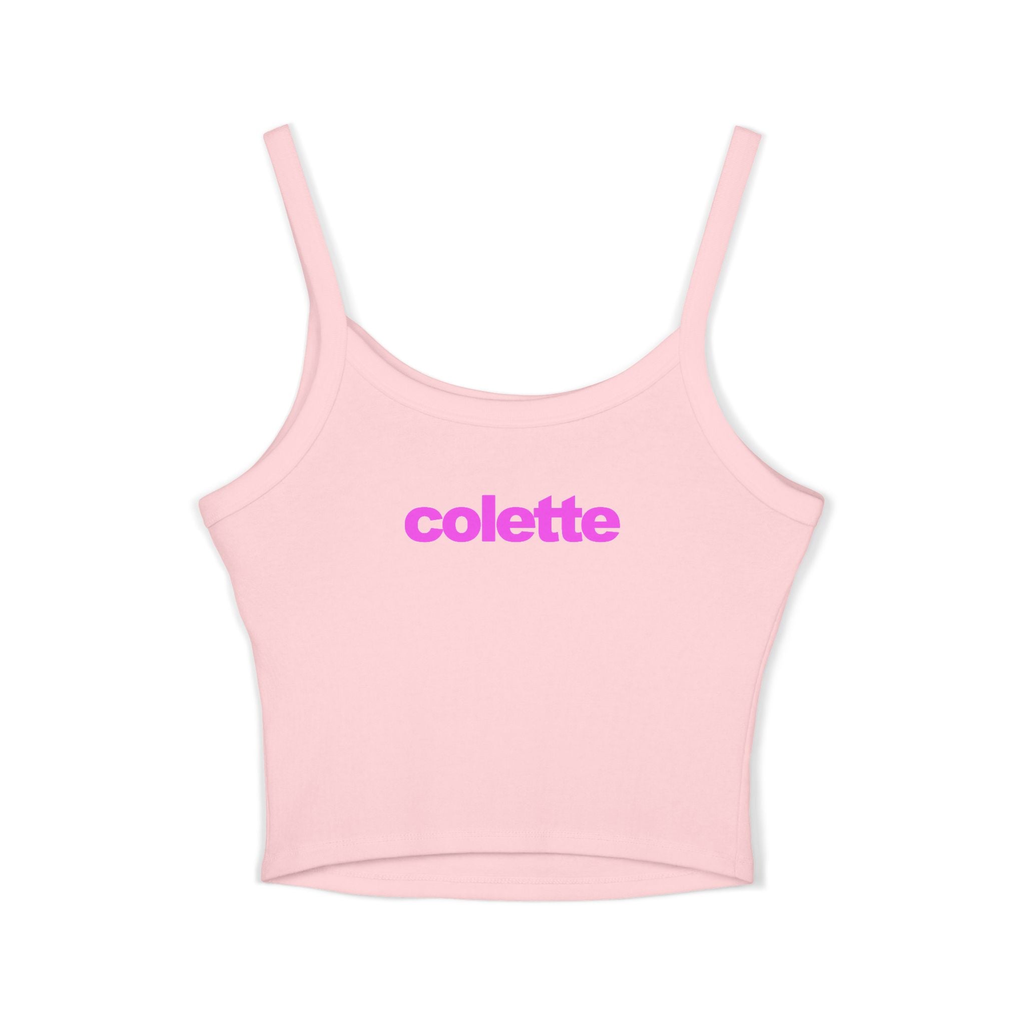Fluffer Pink Cute Bunny Tank Top - Women’s Spaghetti Strap Crop