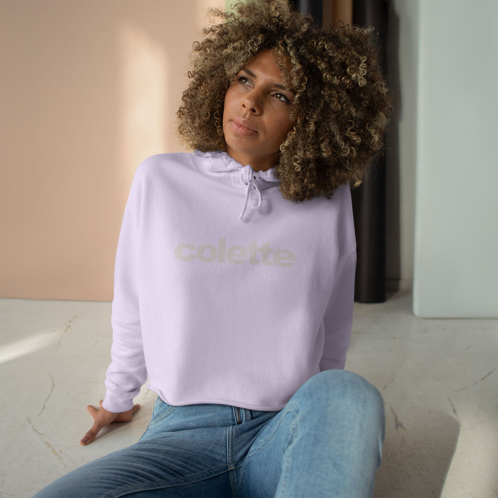 colette Cropped Hoodie — Minimal Logo Crop Sweatshirt