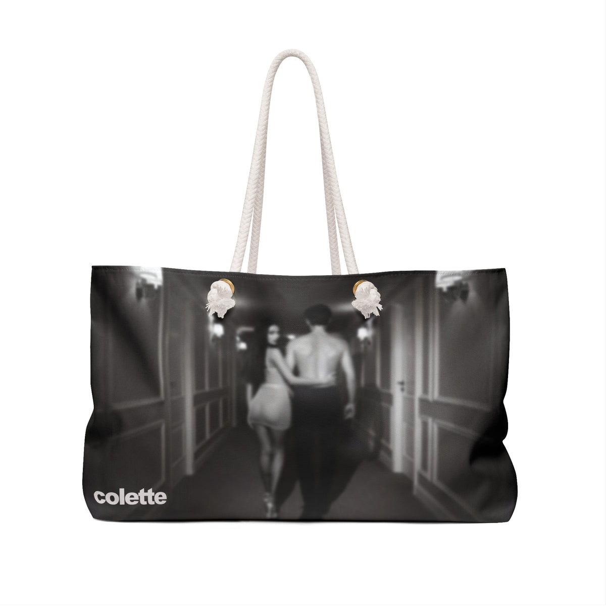 Carlysle Weekender Bag — Moody Black & White Couple Photo Travel Tote