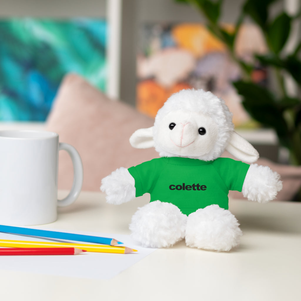 Stuffed Animal with 'colette' Logo Tee - 6 ANIMALS & 6 COLORS