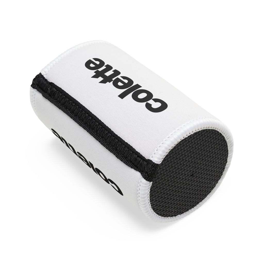 Stubby Cooler - White Neoprene Can Koozie with colette Logo