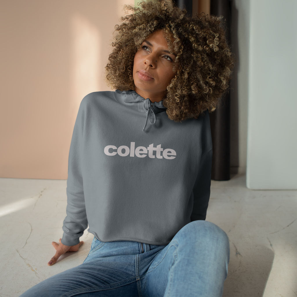 colette Cropped Hoodie — Minimal Logo Crop Sweatshirt