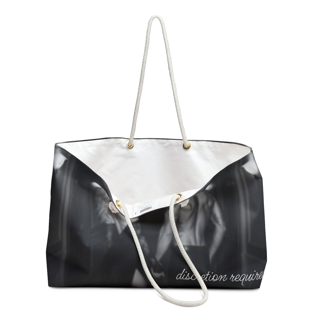 Chelsea Weekender Bag — Moody Black & White Couple Photo Travel Tote