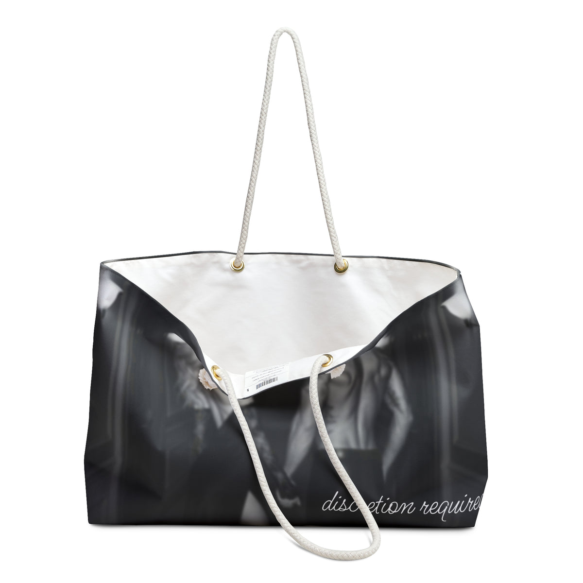 Chelsea Weekender Bag — Moody Black & White Couple Photo Travel Tote