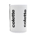 Stubby Cooler - White Neoprene Can Koozie with colette Logo