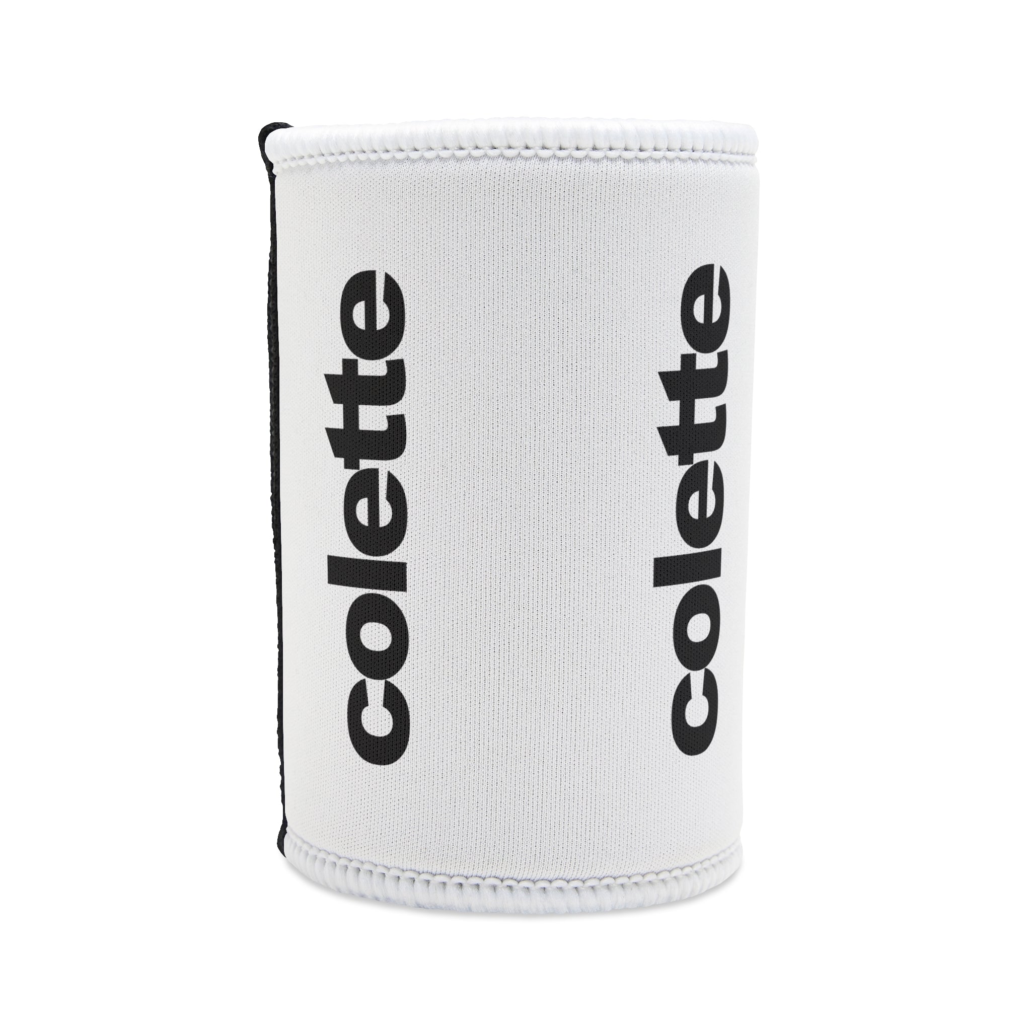 Stubby Cooler - White Neoprene Can Koozie with colette Logo