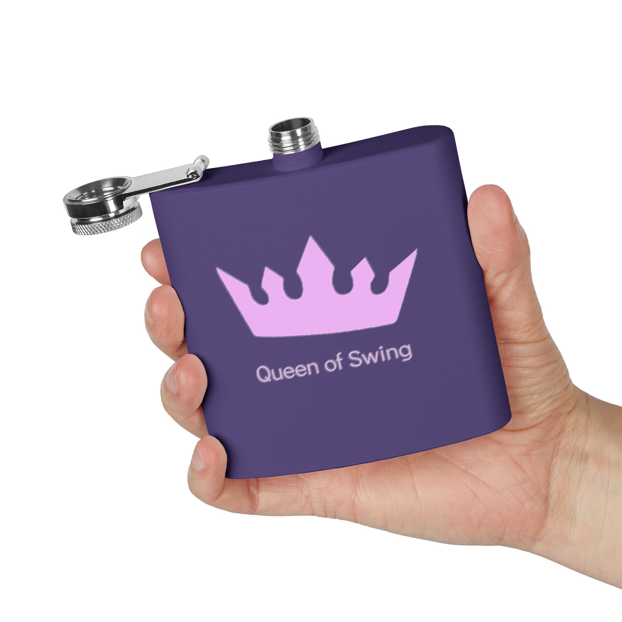 Flask - "Queen of Swing" Stainless Steel 6oz Hip Flask