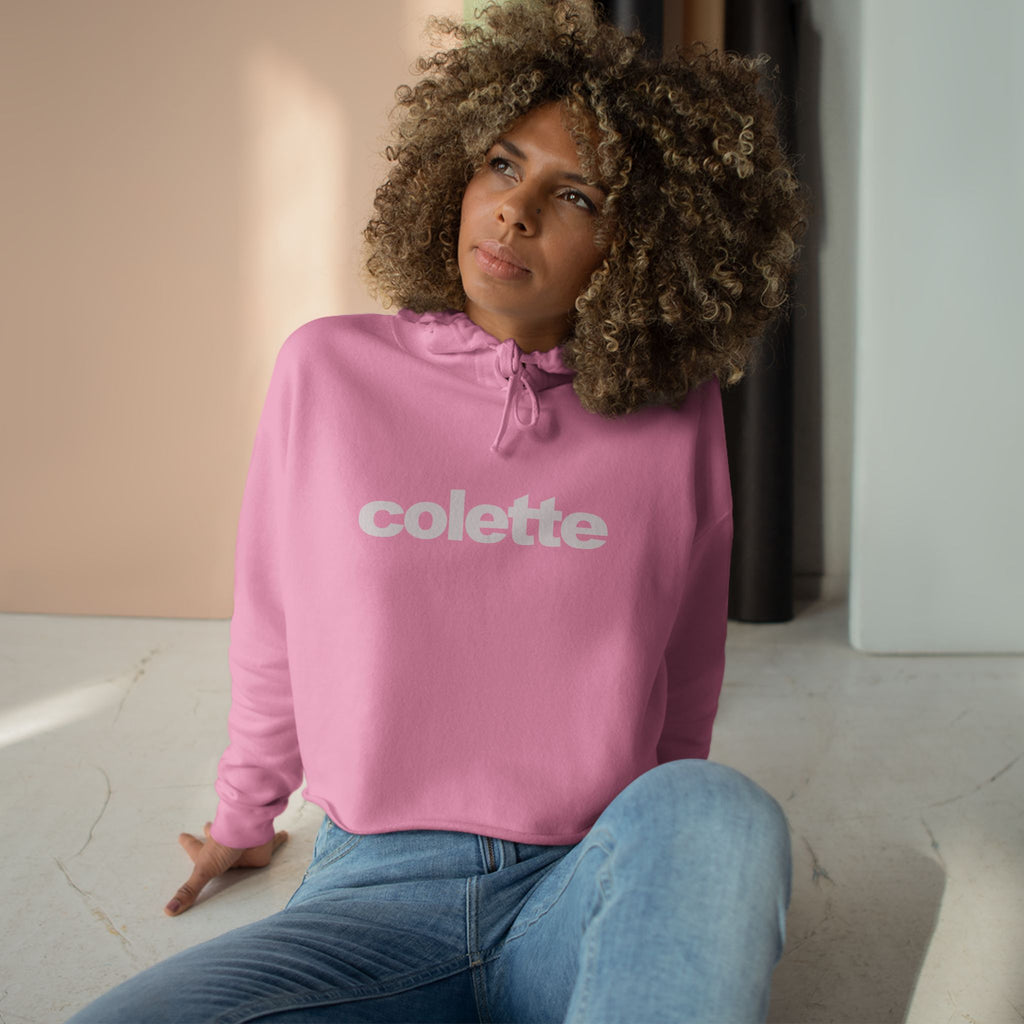 colette Cropped Hoodie — Minimal Logo Crop Sweatshirt