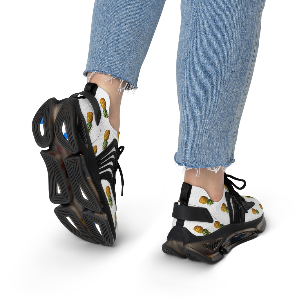 Pineapple Print Mesh Sneakers — Women’s Lightweight Summer Trainers