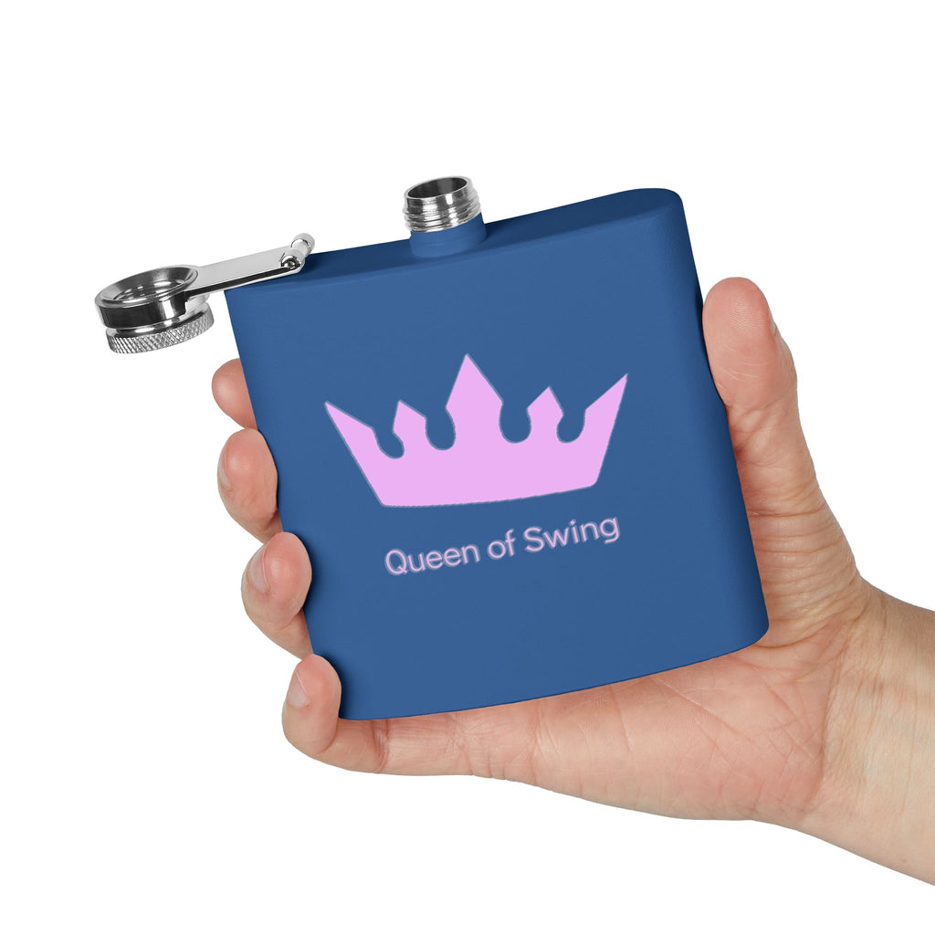 Flask - "Queen of Swing" Stainless Steel 6oz Hip Flask
