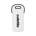 Personalized Wine Tote Bag - 'colette' Vertical Text Neoprene Bottle Carrier