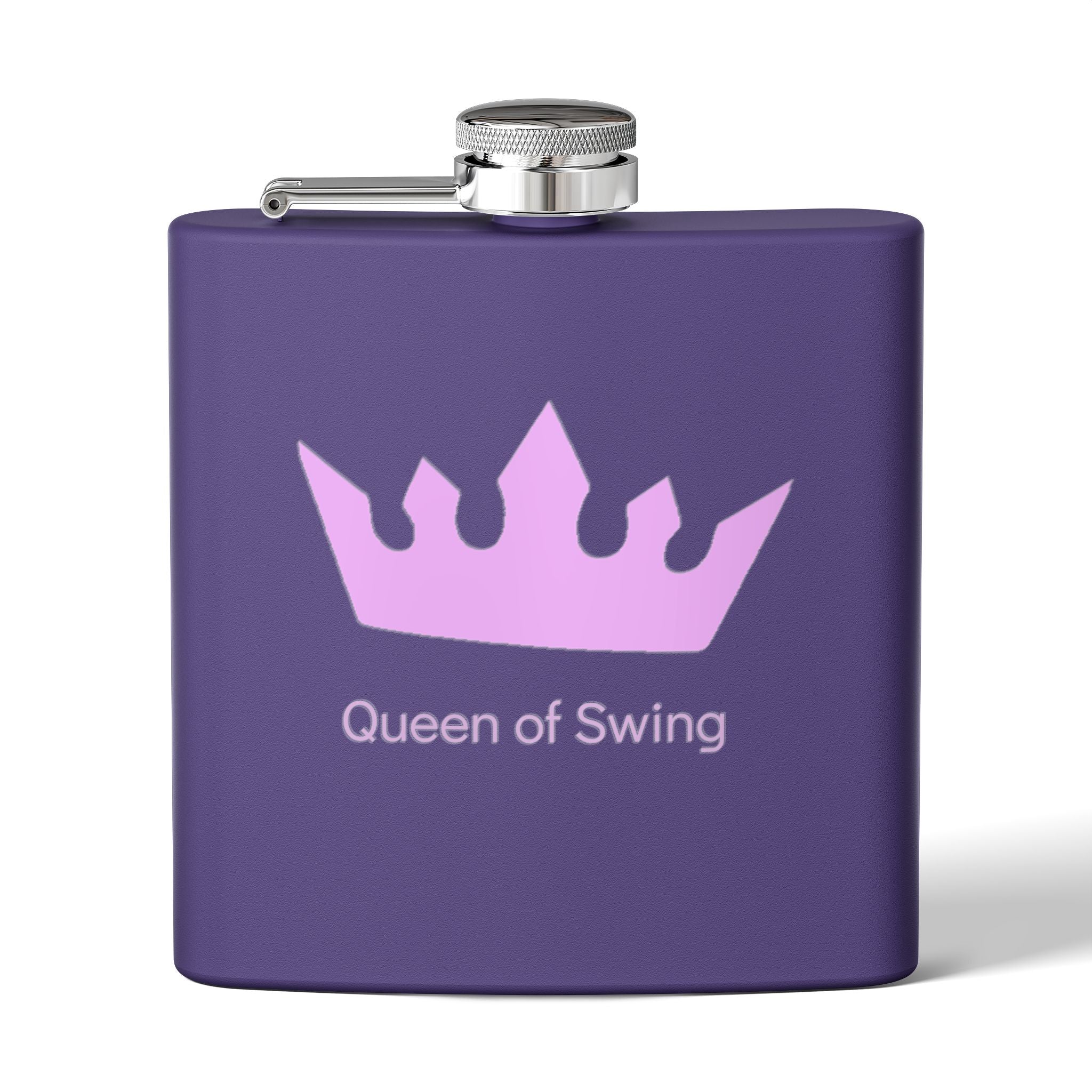 Flask - "Queen of Swing" Stainless Steel 6oz Hip Flask