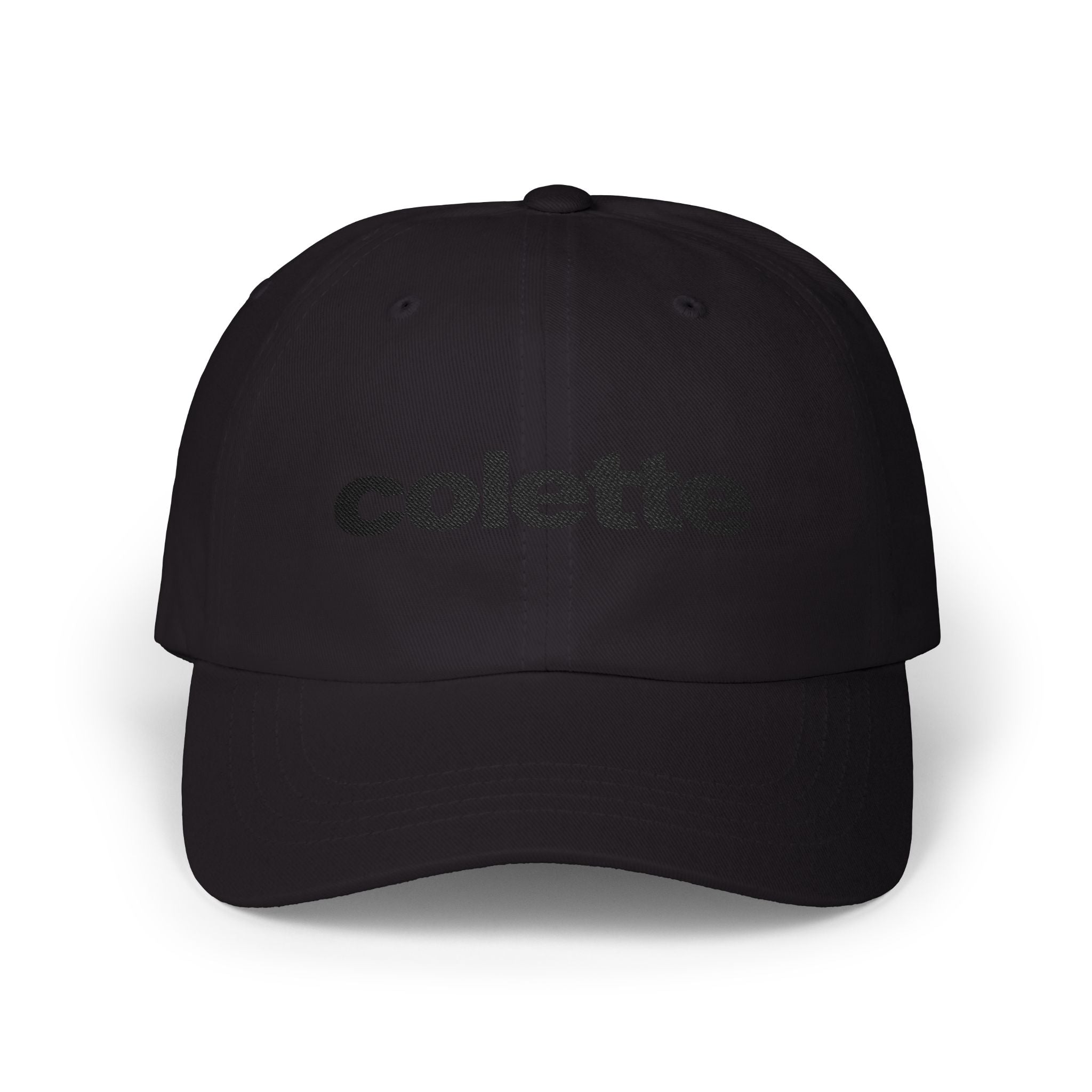 colette Embroidered Dad Cap — Classic Black Baseball Hat