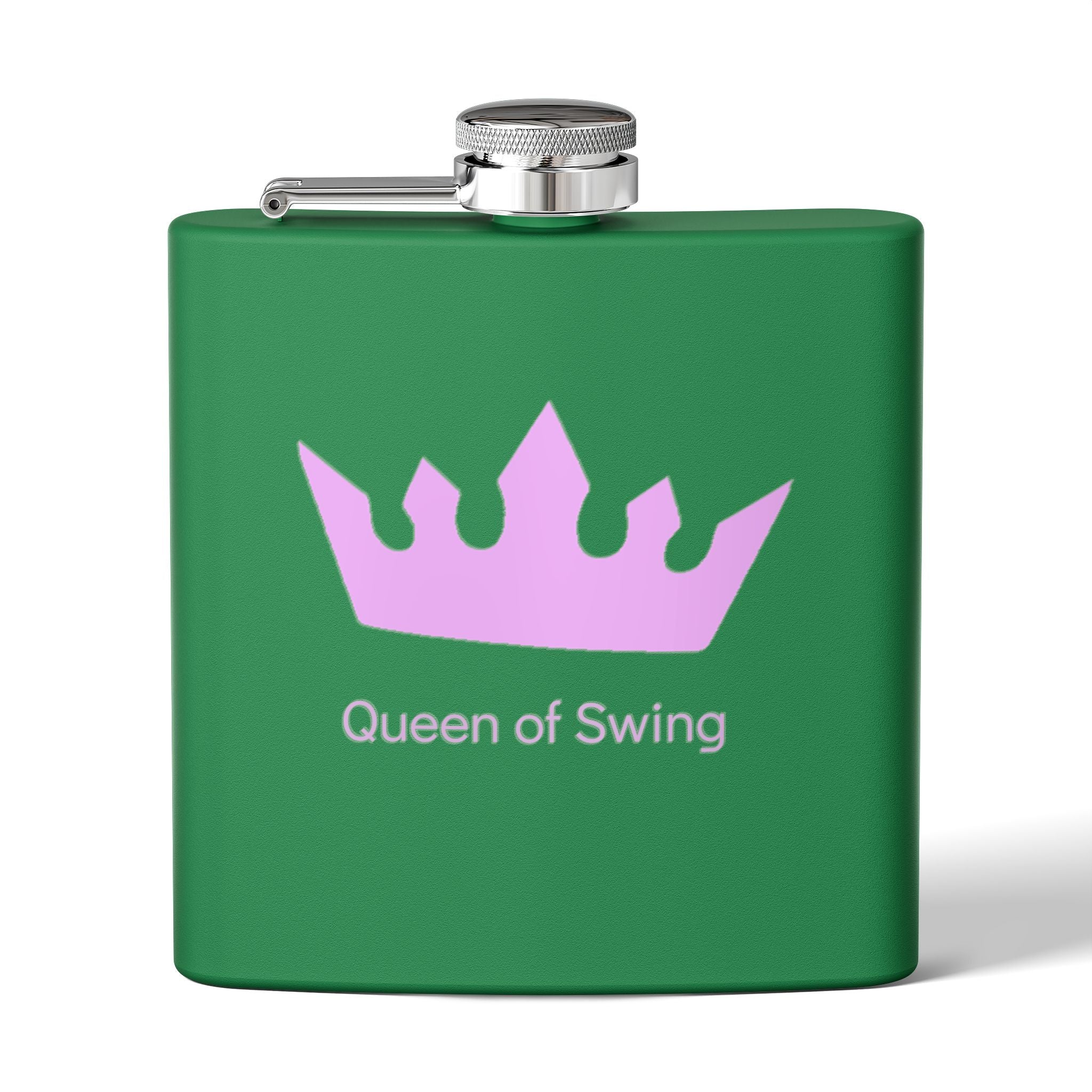 Flask - "Queen of Swing" Stainless Steel 6oz Hip Flask