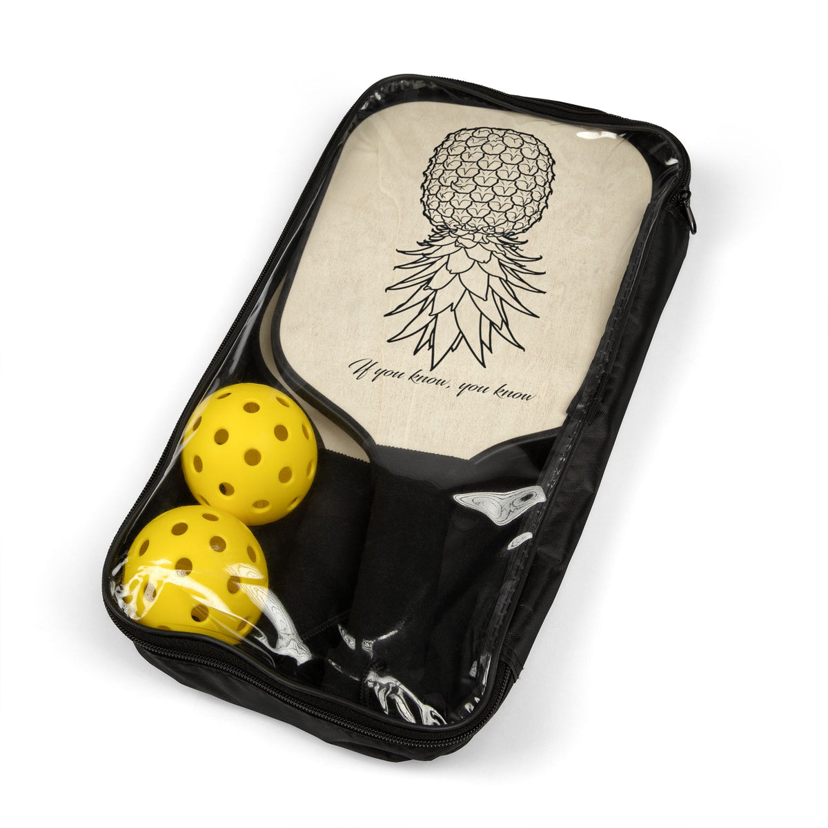 Pineapple Pickleball Paddles Set — Lightweight Wooden Pickleball Kit (Includes 2 Paddles & 2 Balls)