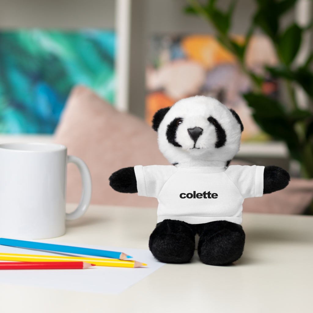 Stuffed Animal with 'colette' Logo Tee - 6 ANIMALS & 6 COLORS