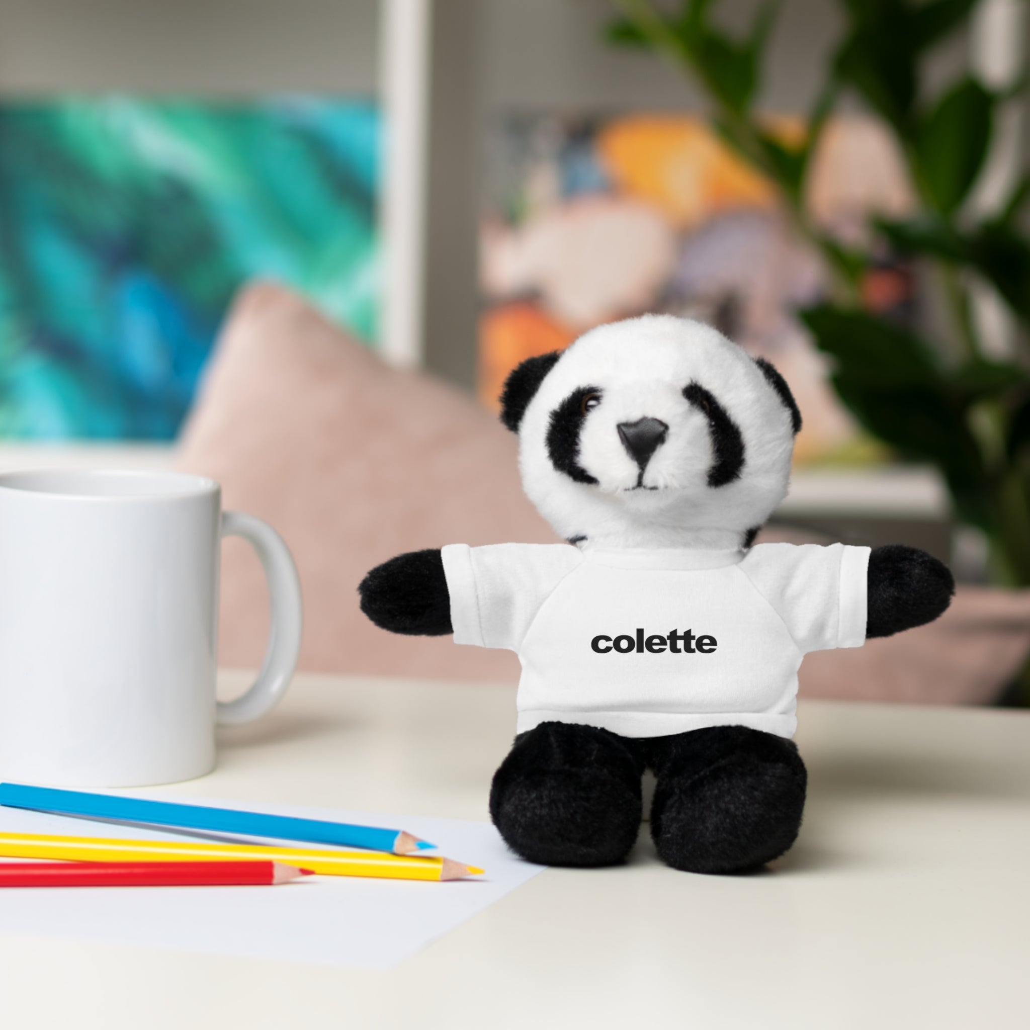 Stuffed Animal with 'colette' Logo Tee - 6 ANIMALS & 6 COLORS