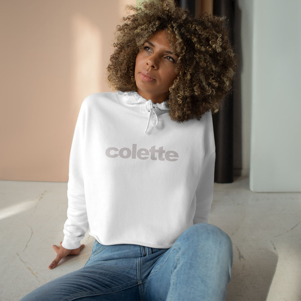 colette Cropped Hoodie — Minimal Logo Crop Sweatshirt