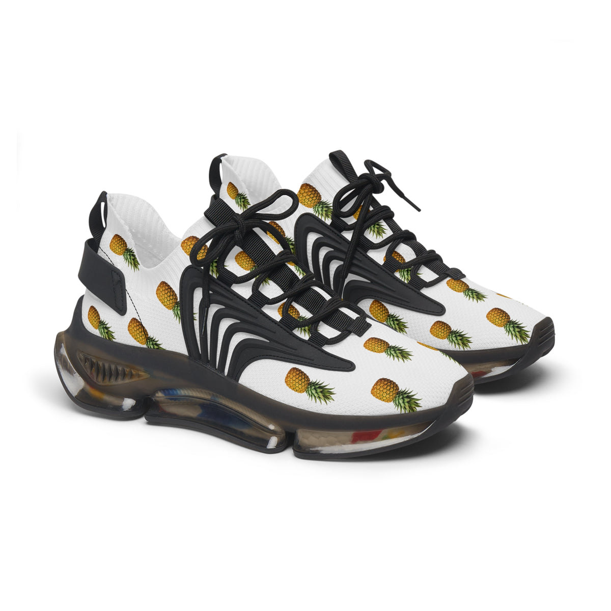 Pineapple Print Mesh Sneakers — Women’s Lightweight Summer Trainers