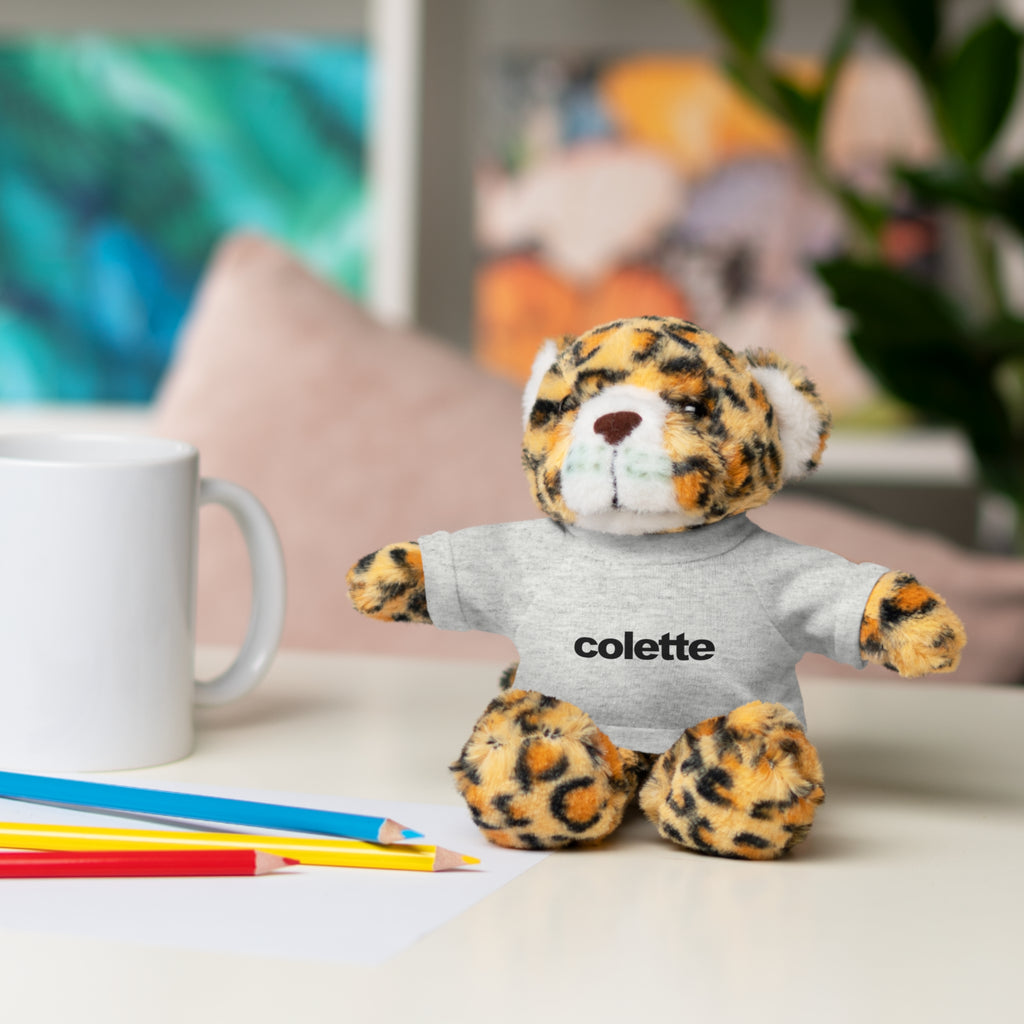 Stuffed Animal with 'colette' Logo Tee - 6 ANIMALS & 6 COLORS