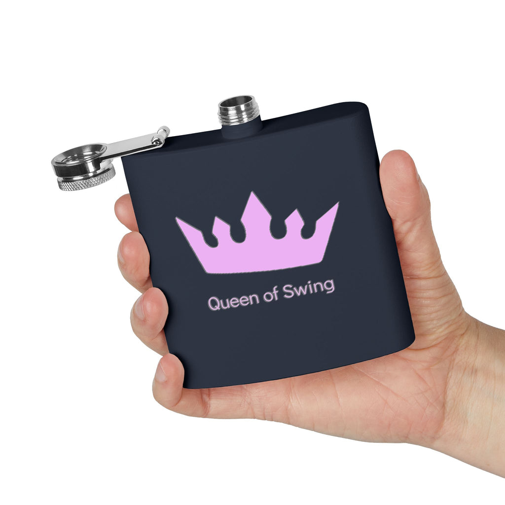 Flask - "Queen of Swing" Stainless Steel 6oz Hip Flask