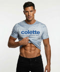 Tie-Dye Tee  - 'colette' Blue Logo with Locations
