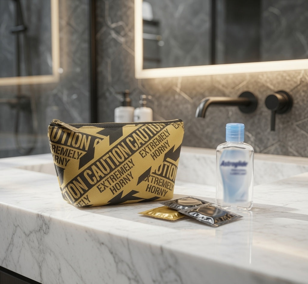 "Caution Extremely Horny" Accessory Bag/Pouch 8.6" x 6.75"