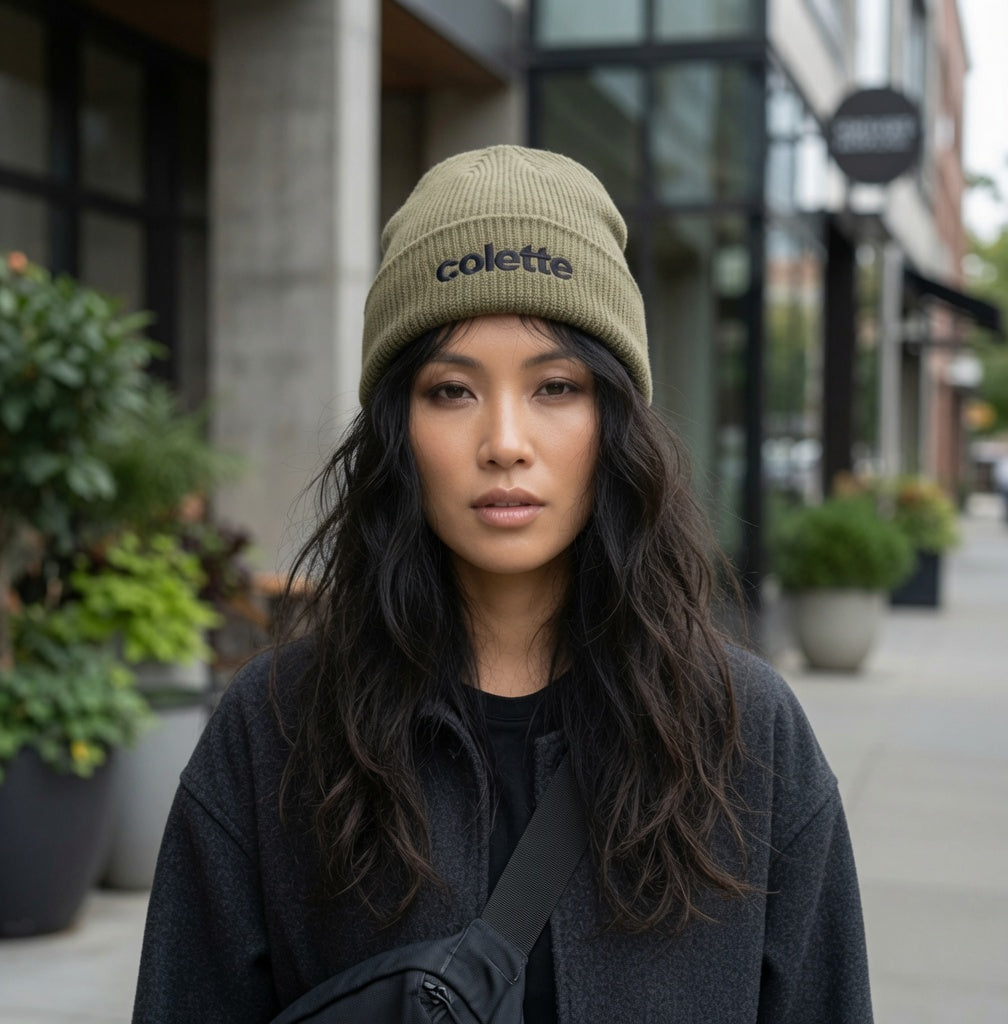 colette Cuff Beanie Ribbed Knit Winter Hat - 8 COLORS