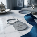 Engraved Stainless Steel Round Keychain — “by invitation only...”